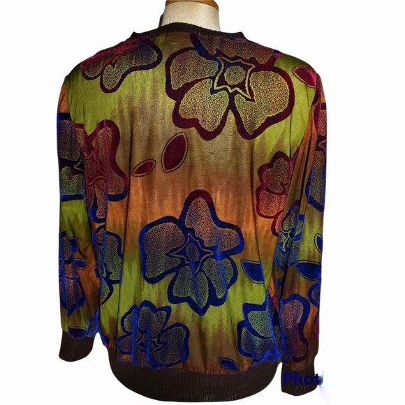 Long -Sleeved Velvety Pullover in Jewel Tones​​ - Picture 2 of 3